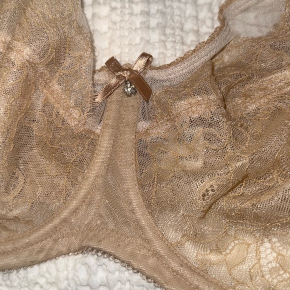 Wacoal Retro Chic 40D Full Coverage Chantilly Lace in Toast unlined underwire - Picture 7 of 15